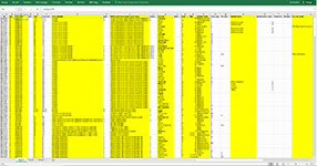 Capture d'écran d'un extrait de la base de données originales de M. de Reynal